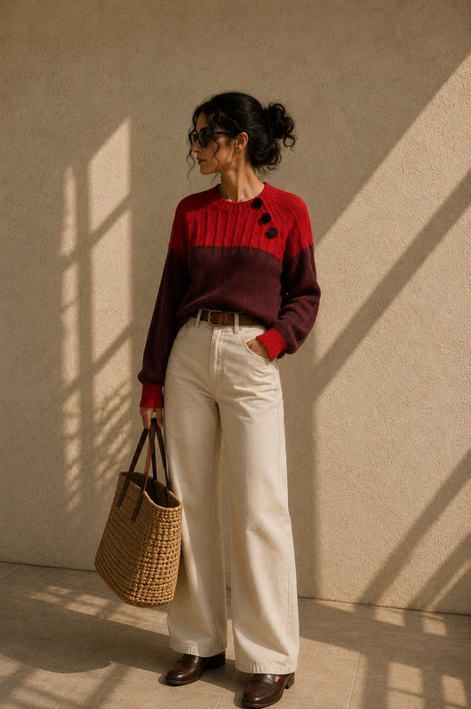 Red & Burgundy Jumper