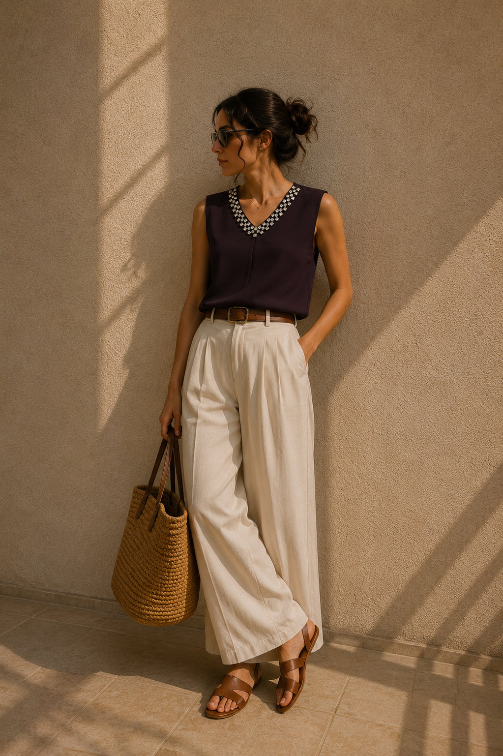 Purple Beaded Top