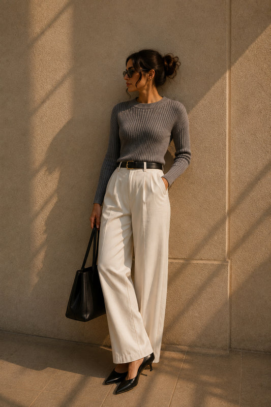 Grey Fitted Jumper