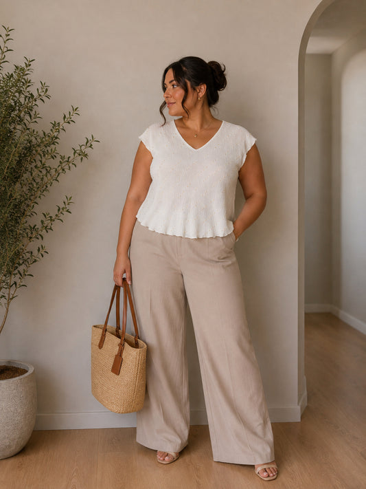 White Beaded Top