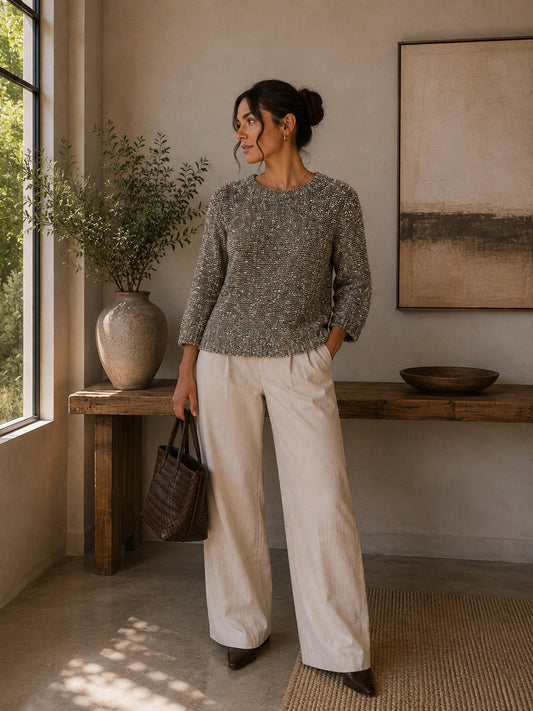 Brown Patterned Jumper