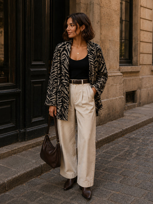 Zebra Print Knitted Jacket
