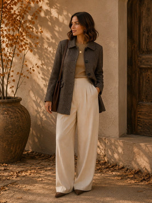 Brown Wool Blend Coat