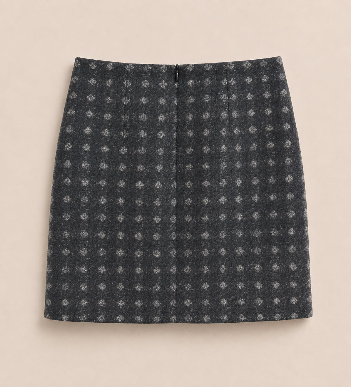 Charcoal Dotty 100% Wool A-Line Skirt