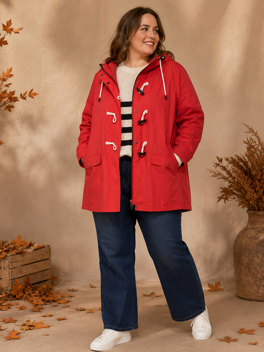 Pink Hooded Duffle Coat