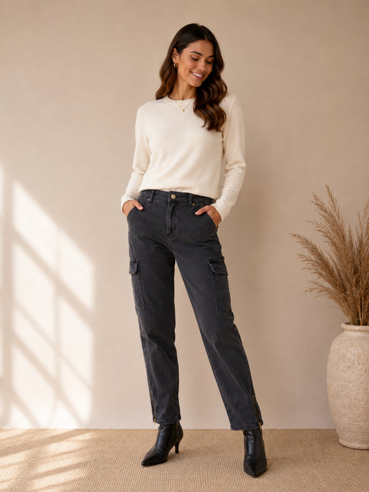 Charcoal Cargo Trousers