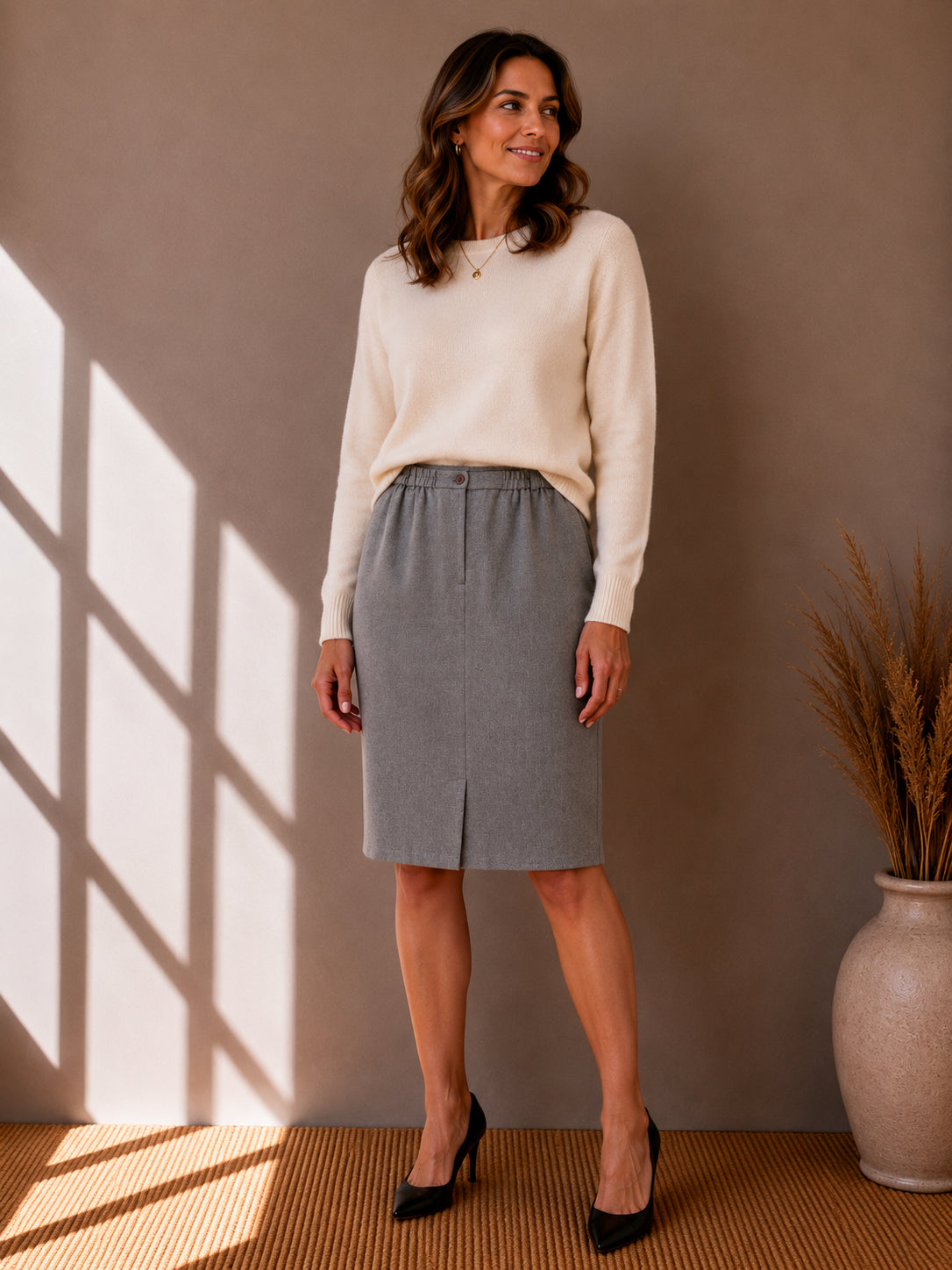 Grey Midi Skirt