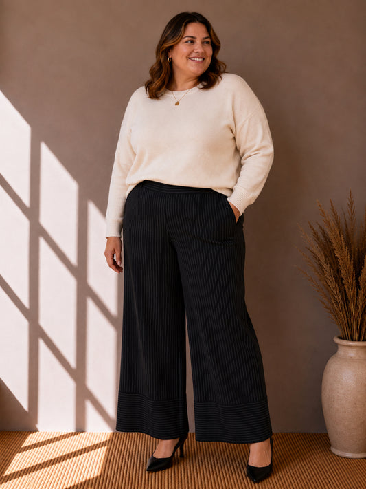 Black Striped Trousers