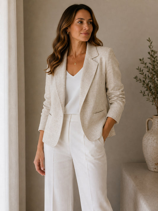 Cream Linen Blazer