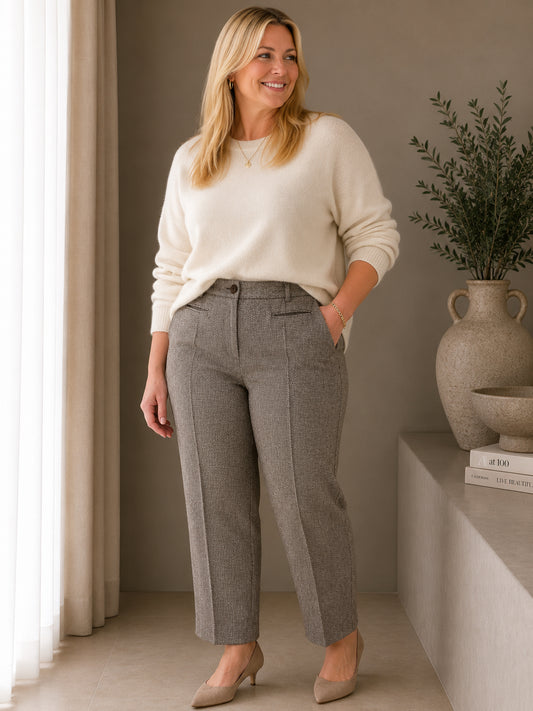 Beige Tailored Trousers