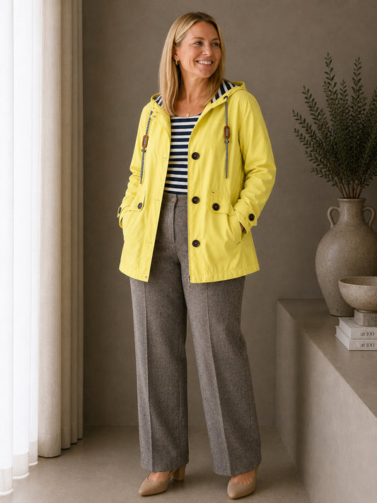 Yellow Hooded Duffle Coat