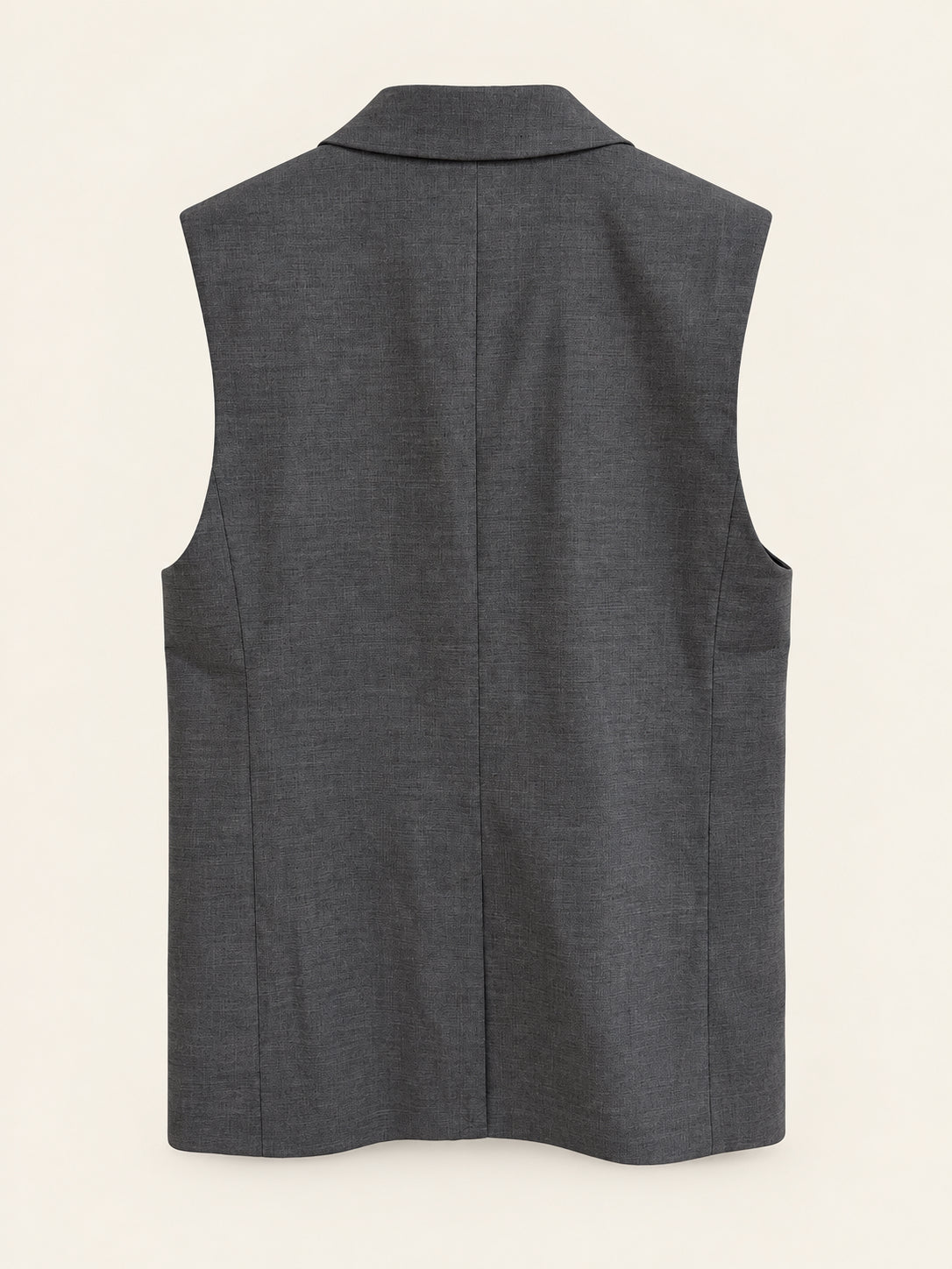 Charcoal Grey Longline Tailored Sleeveless Blazer
