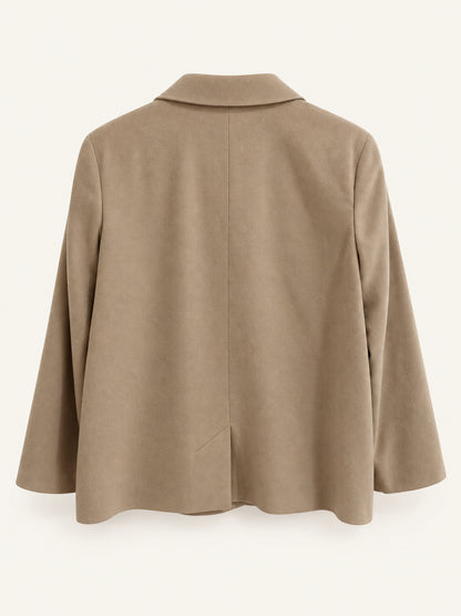 Beige Tailored Wool Blend Jacket