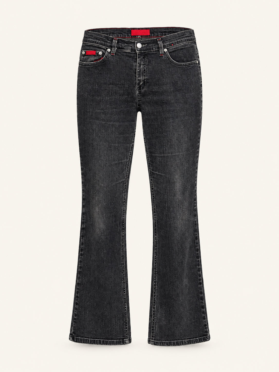 Black Washed Denim Bootcut Jeans