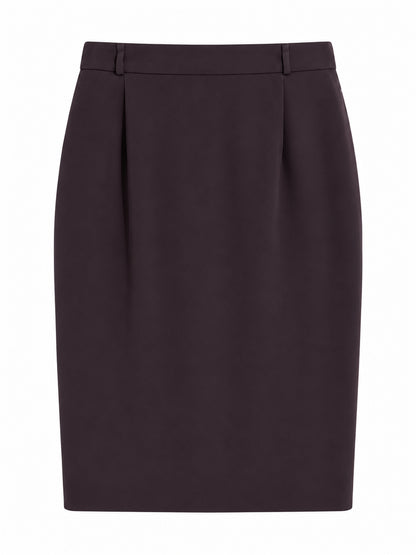 Deep Plum Tailored Pencil Skirt
