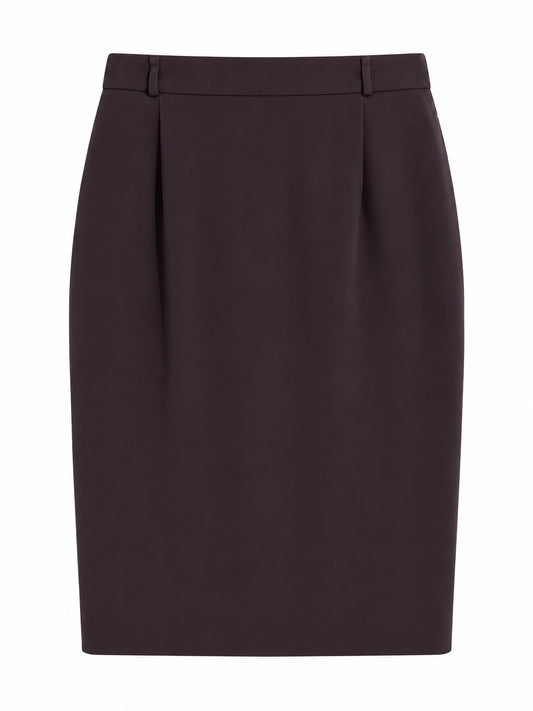 Deep Plum Tailored Pencil Skirt