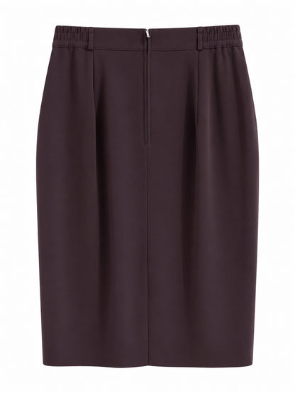 Deep Plum Tailored Pencil Skirt