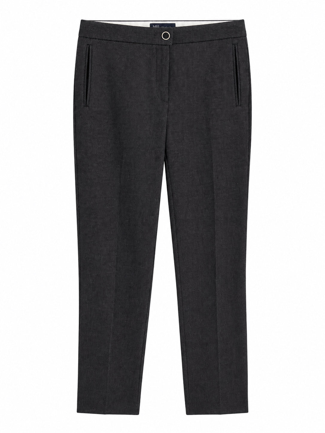 Charcoal Grey Straight Leg Tailored Trousers