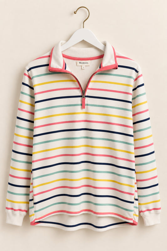Multi-Coloured Striped 100% Organic Cotton Jumper