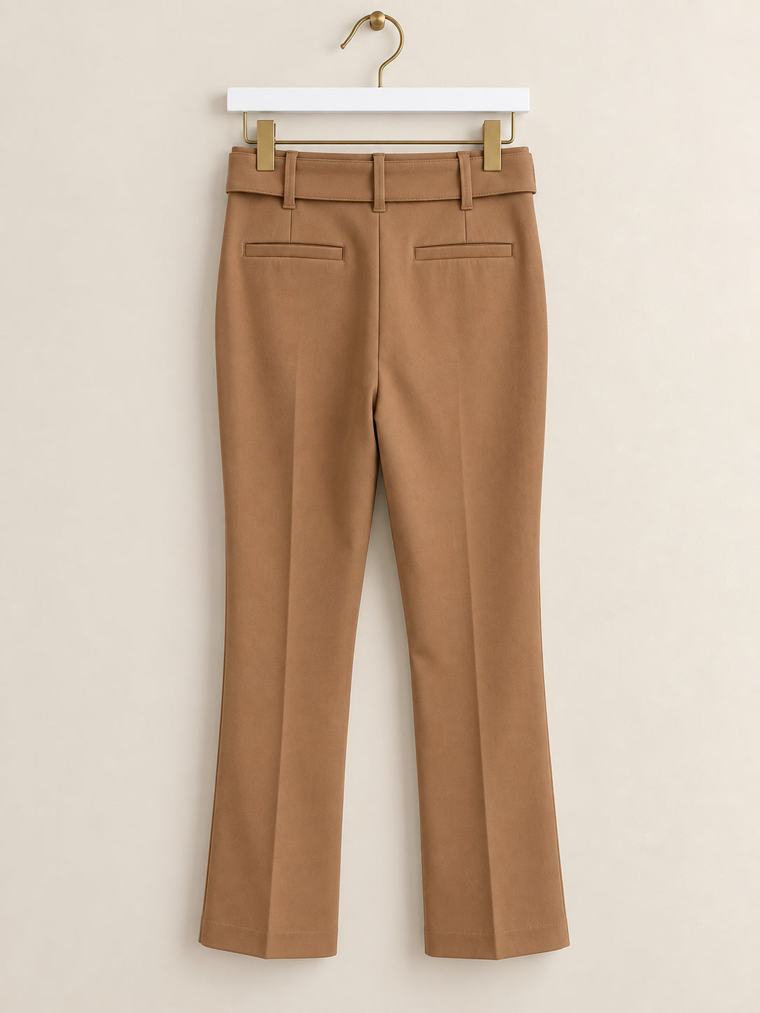 Camel High-Waisted Wide Leg Trousers