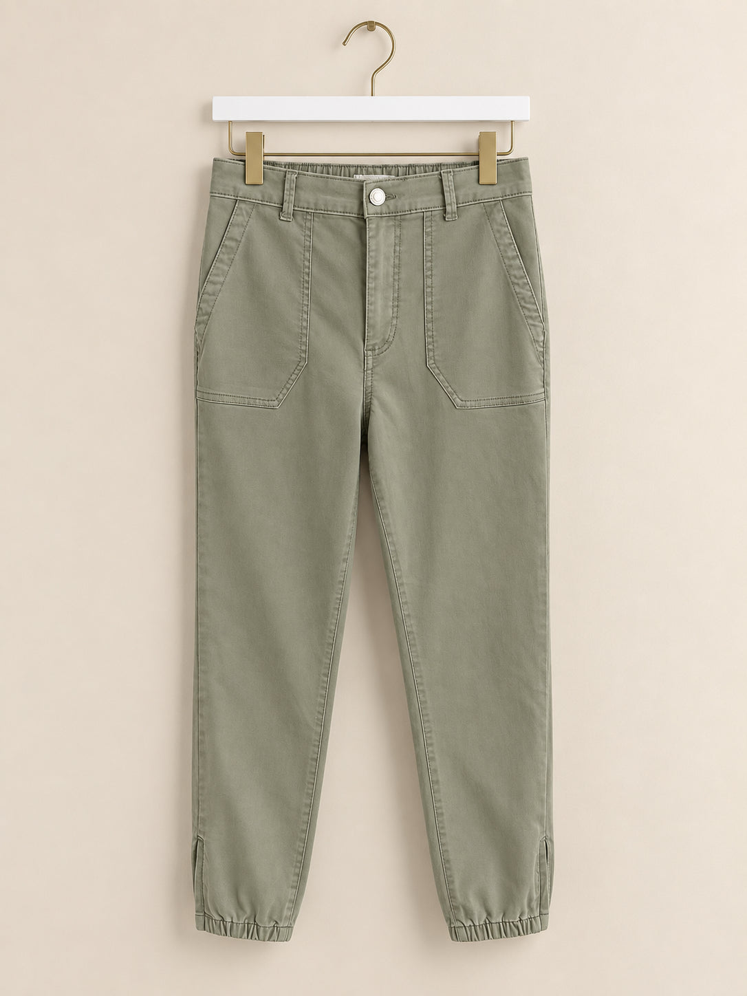 Sage Green Utility Cuffed Trousers