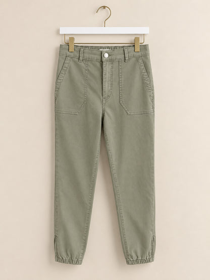 Sage Green Utility Cuffed Trousers