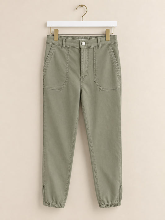 Sage Green Utility Cuffed Trousers