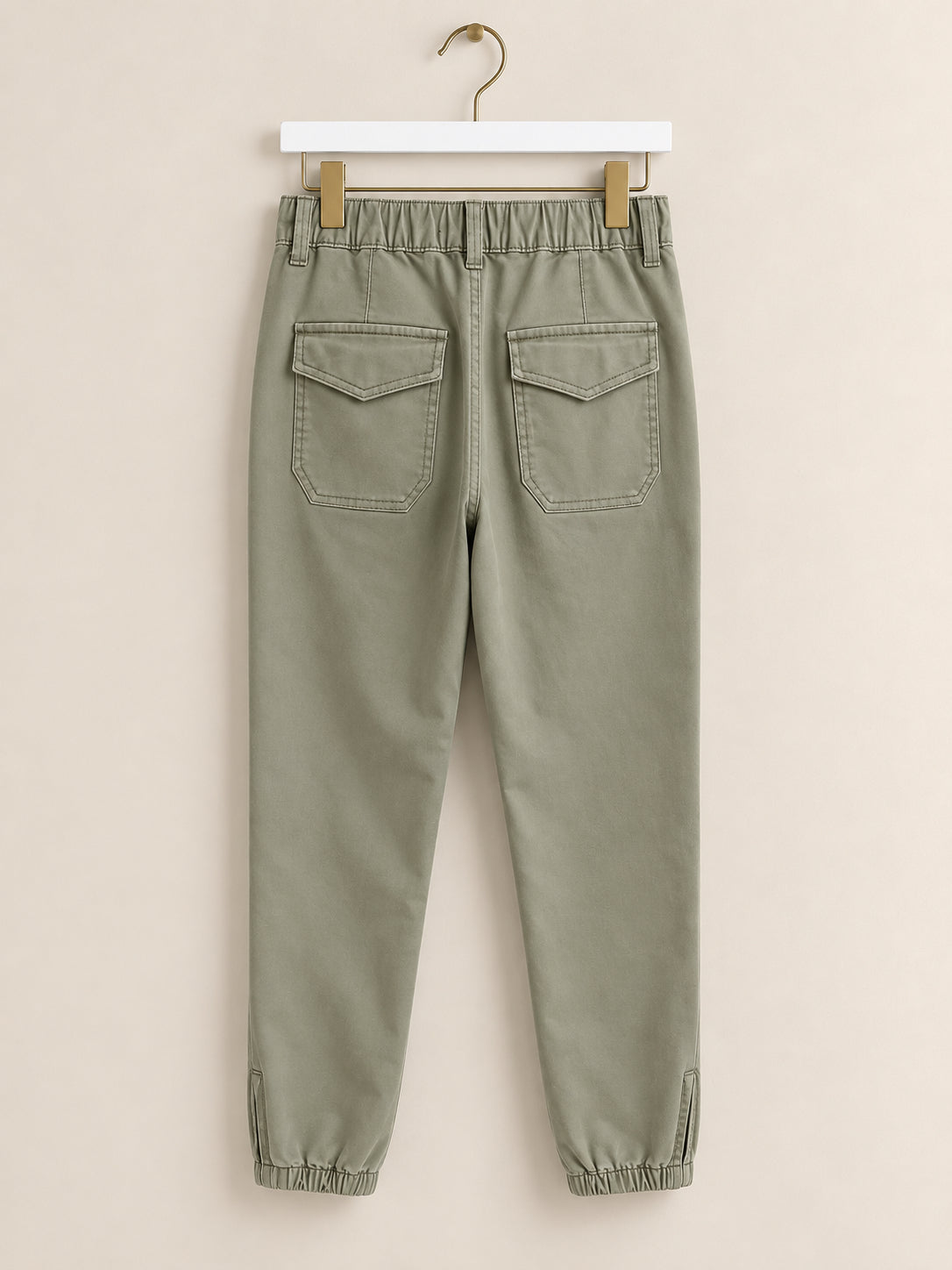 Sage Green Utility Cuffed Trousers