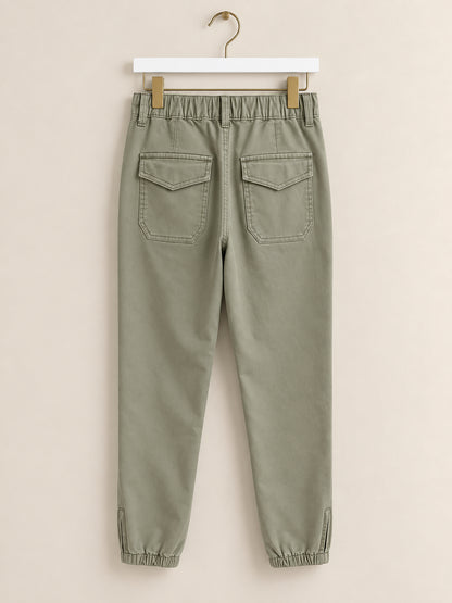 Sage Green Utility Cuffed Trousers