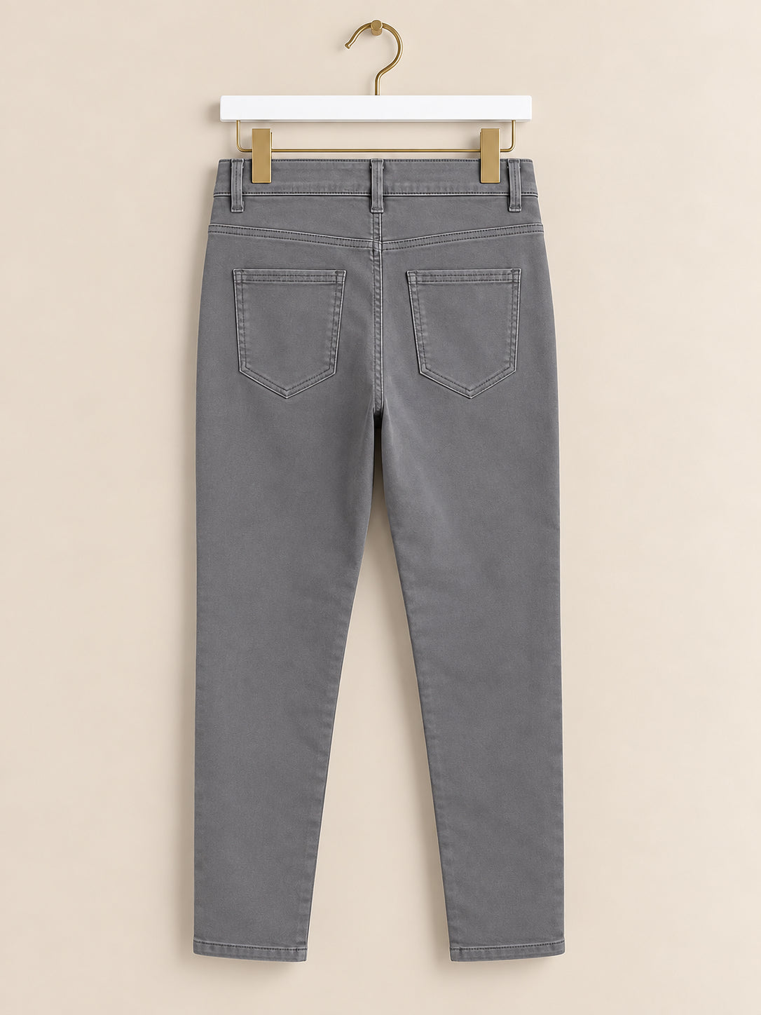 Grey Slim Leg Zip Pocket Trousers
