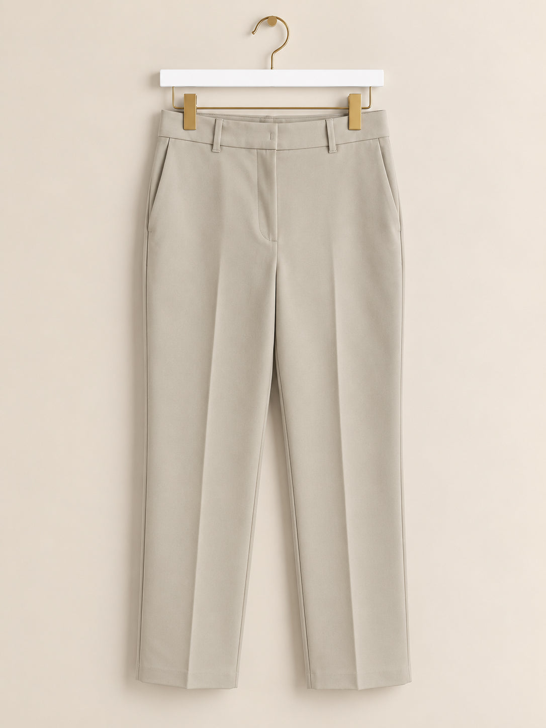 Cream Tailored Trousers