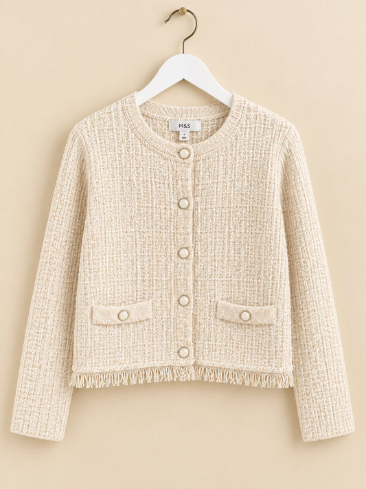 Cream Buttoned Cardigan