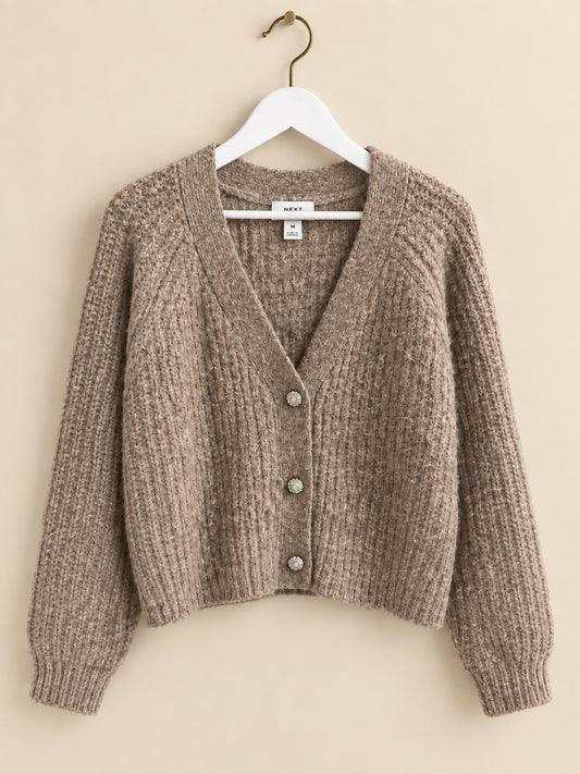 Grey Wool Blend Cardigan