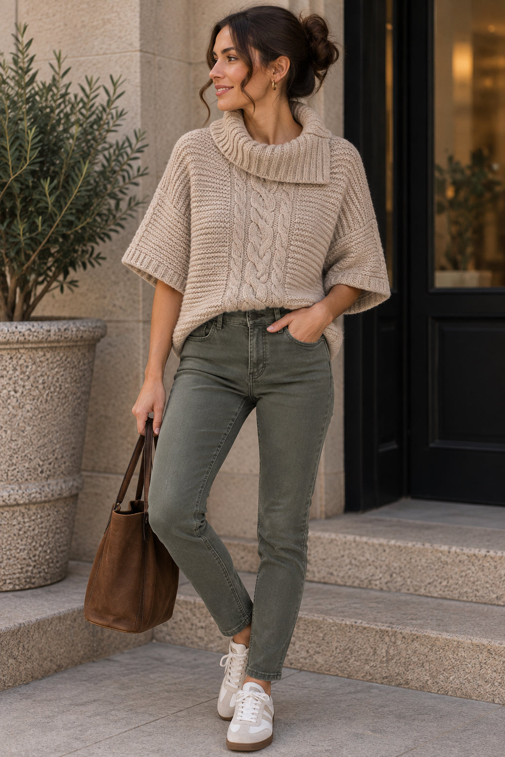 Green Straight Leg Denim Jeans