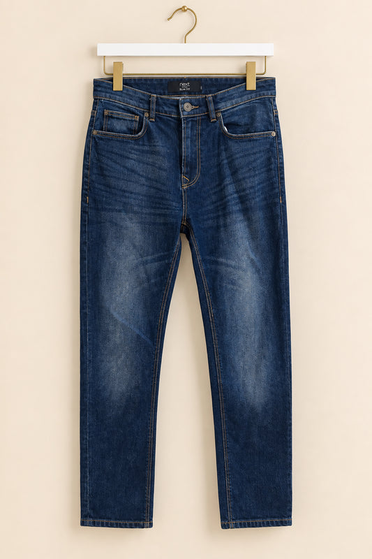 Slim Fit Dark Wash Denim Jeans