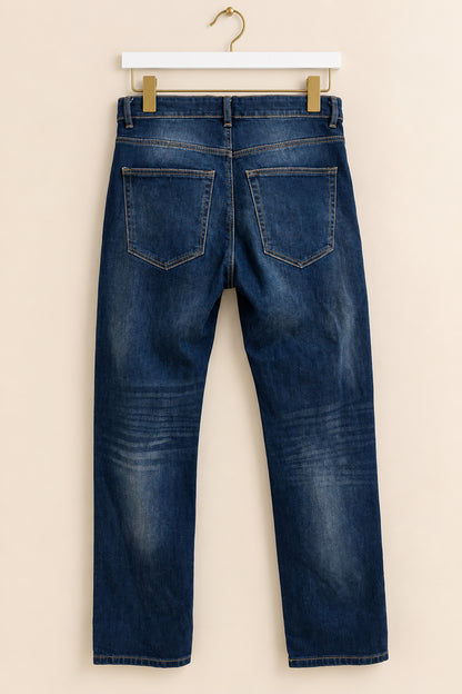 Slim Fit Dark Wash Denim Jeans