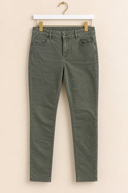 Green Straight Leg Denim Jeans
