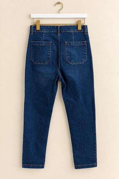 Blue Straight-Leg Jeans