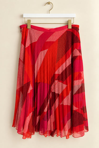 Geometric Red Pink Skirt