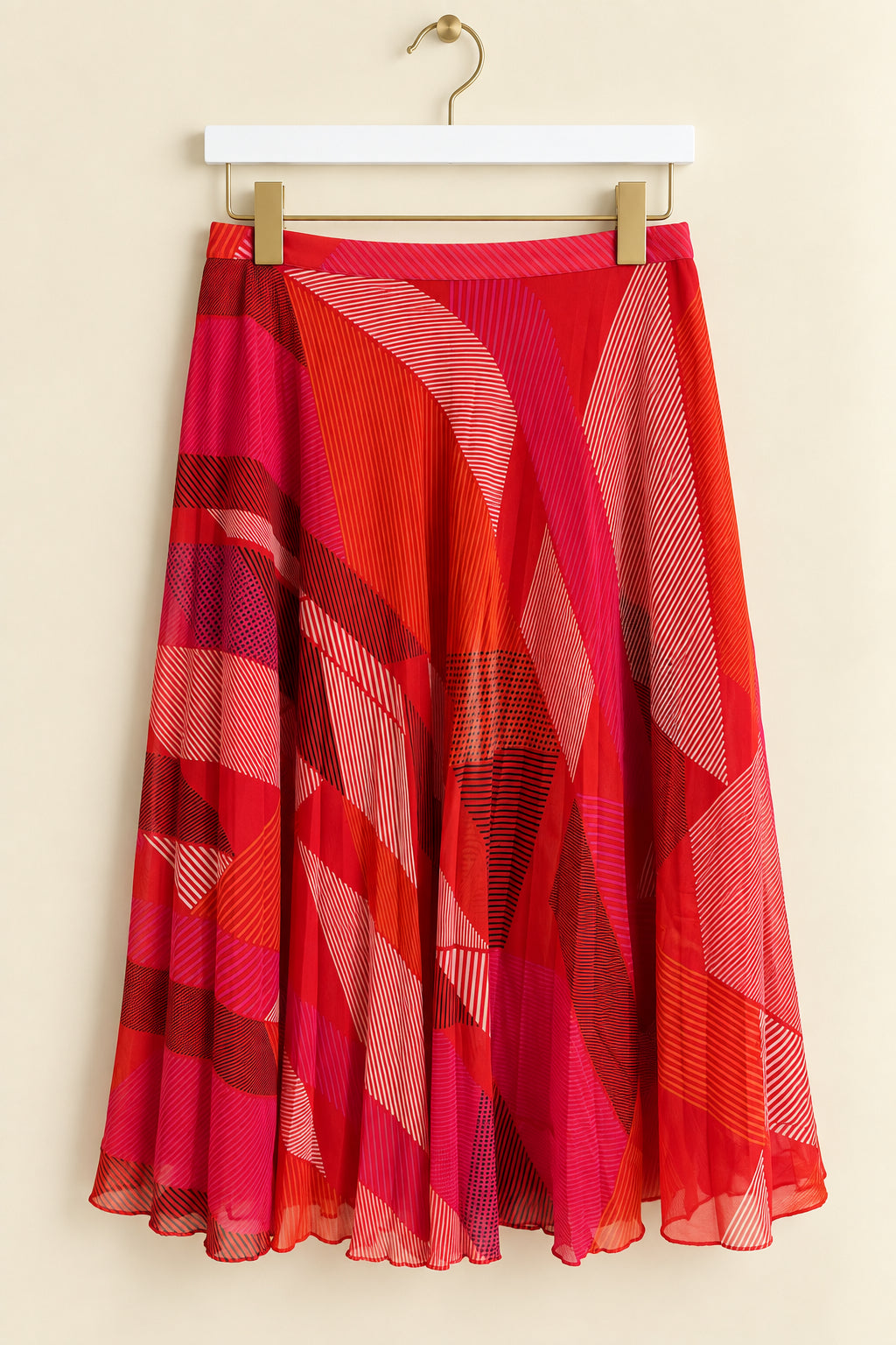 Geometric Red Pink Skirt