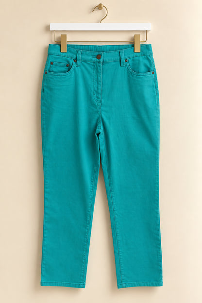 Turquoise Green Jeans Trousers