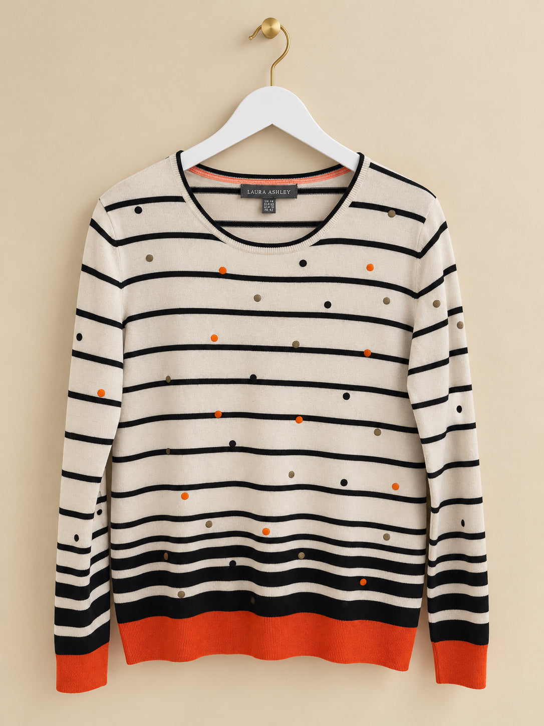 White Orange Striped Jumper