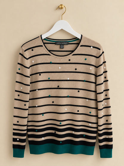 Brown Green Striped Jumper