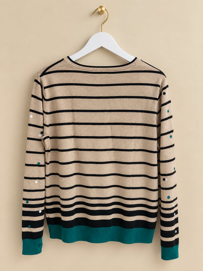 Brown Green Striped Jumper