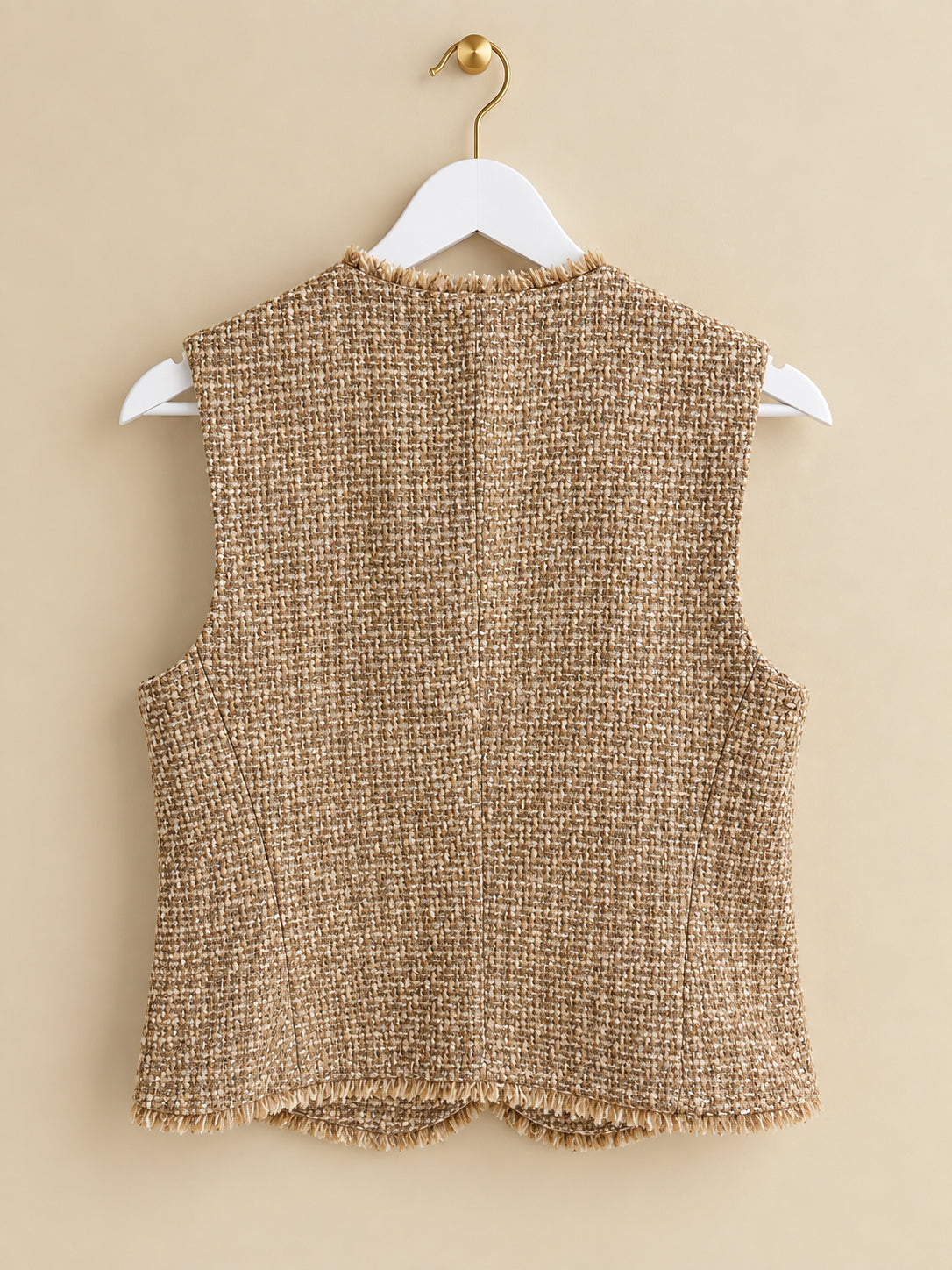 Beige Textured Waistcoat