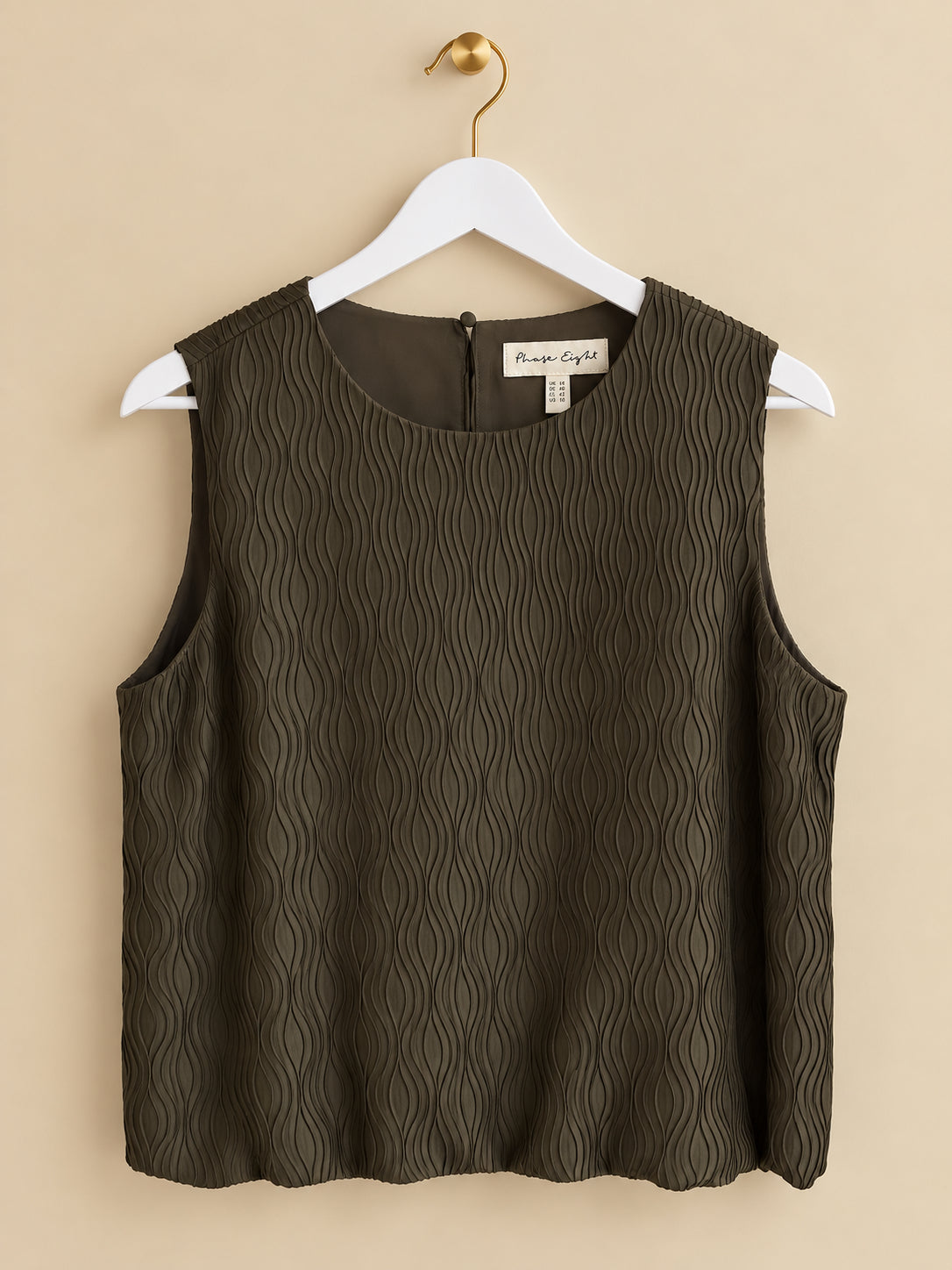 Khaki Short-Sleeved Blouse