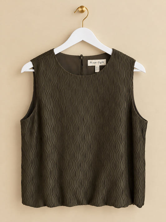 Khaki Short-Sleeved Blouse