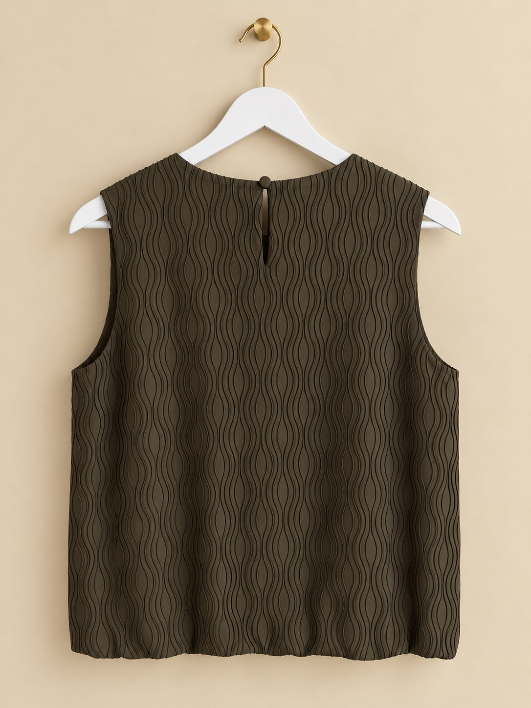 Khaki Short-Sleeved Blouse