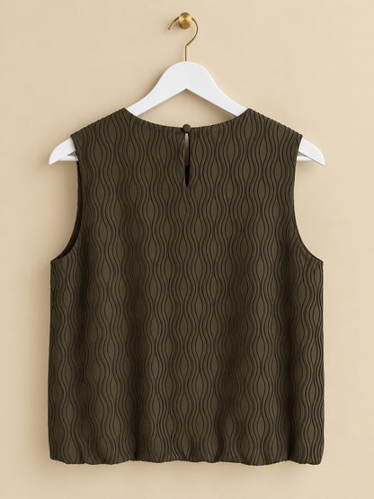 Khaki Short-Sleeved Blouse